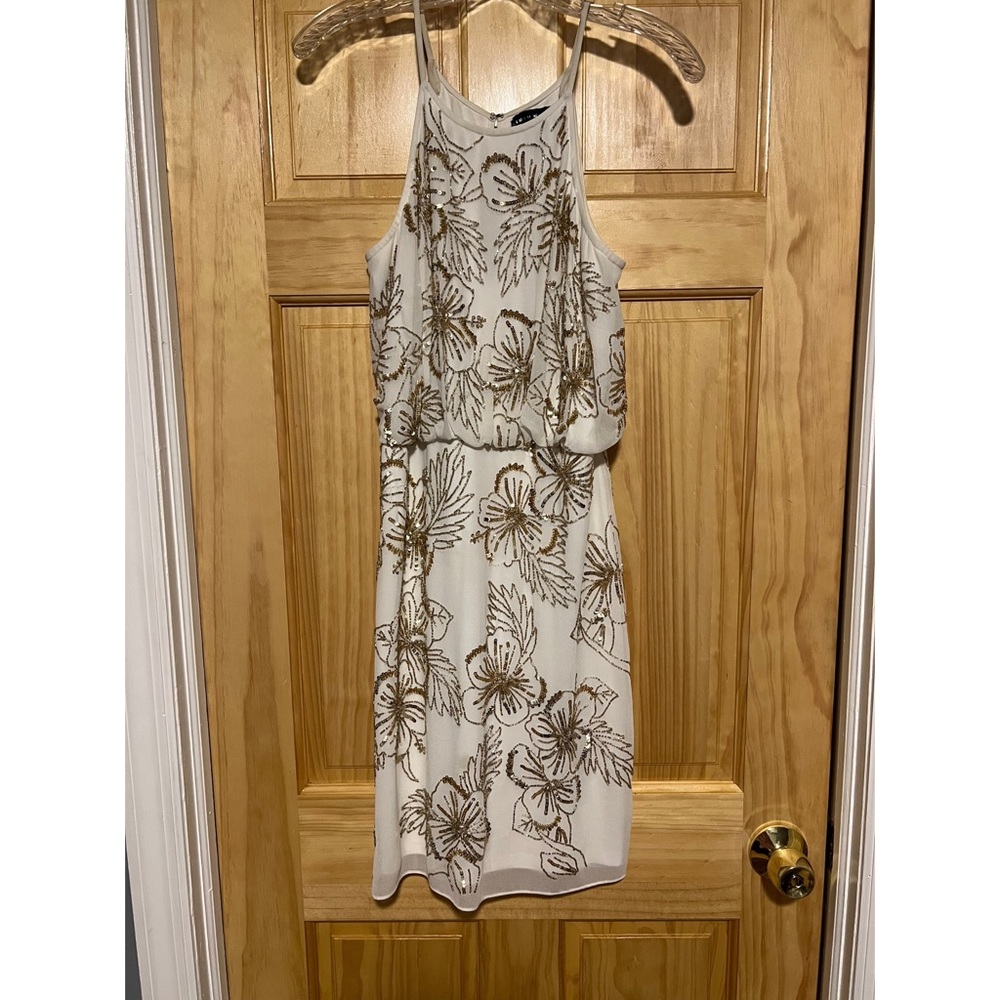 Aiden Mattox Gold Beaded Dress